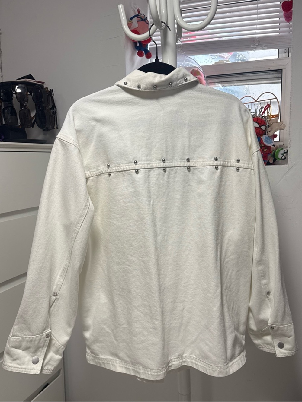 Universal Thread Cream Studded Denim Utility Jacket - Picture 2 of 2